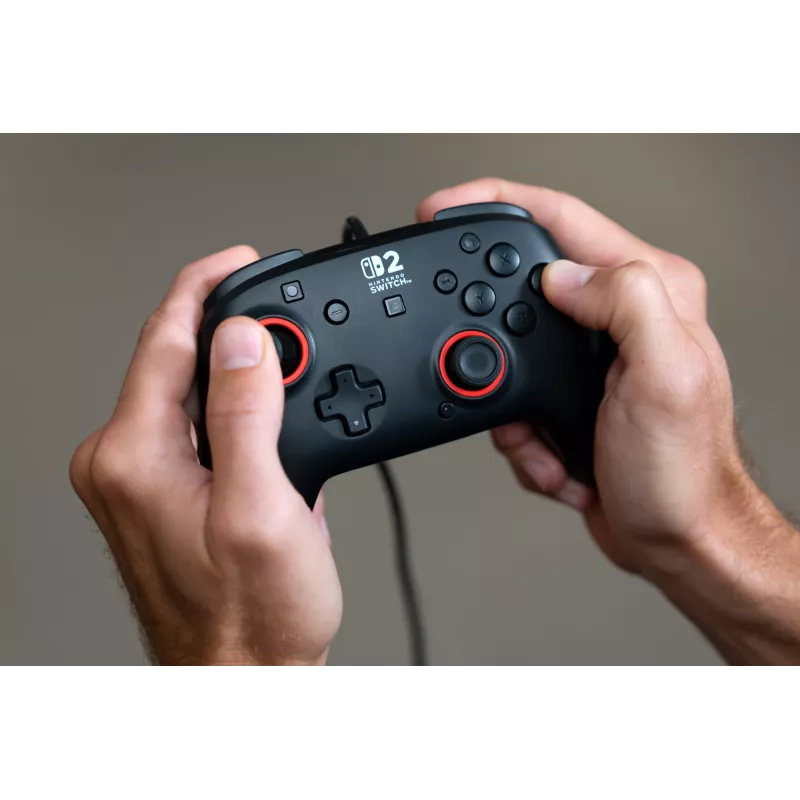 Comando de jogos com fios Turtle Beach Rematch para Nintendo Switch 2 – USB-C, cabo de 3 m, botão de retroceder, D-pad, preto