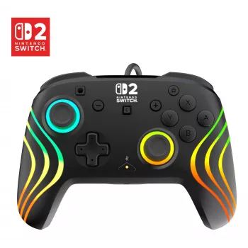 Gamepad Turtle Beach Afterglow Wave preto com fios RGB para Nintendo Switch / Switch 2, USB-C, cabo de 3 m