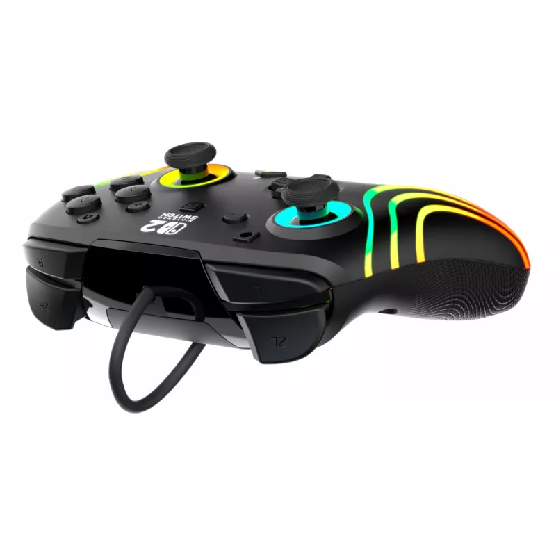 Gamepad Turtle Beach Afterglow Wave preto com fios RGB para Nintendo Switch / Switch 2, USB-C, cabo de 3 m