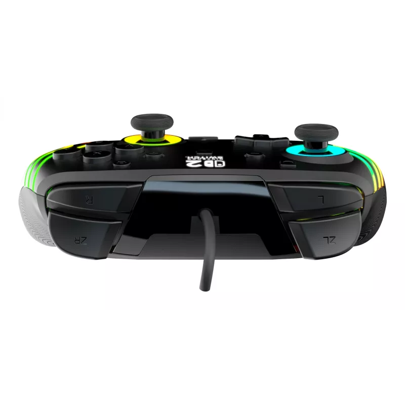 Gamepad Turtle Beach Afterglow Wave preto com fios RGB para Nintendo Switch / Switch 2, USB-C, cabo de 3 m