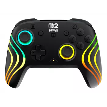 Comando de jogos RGB sem fios Turtle Beach Afterglow Wave preto para Nintendo Switch 2 — Bluetooth/USB-C, bateria integrada 20 h, cabo de 3 m
