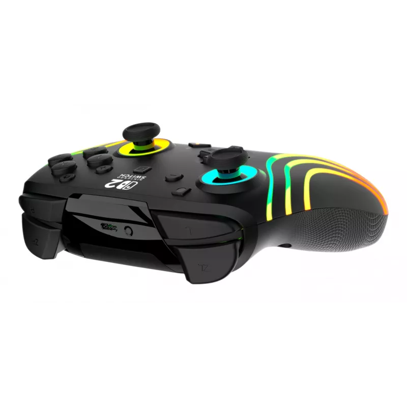 Comando de jogos RGB sem fios Turtle Beach Afterglow Wave preto para Nintendo Switch 2 — Bluetooth/USB-C, bateria integrada 20 h, cabo de 3 m