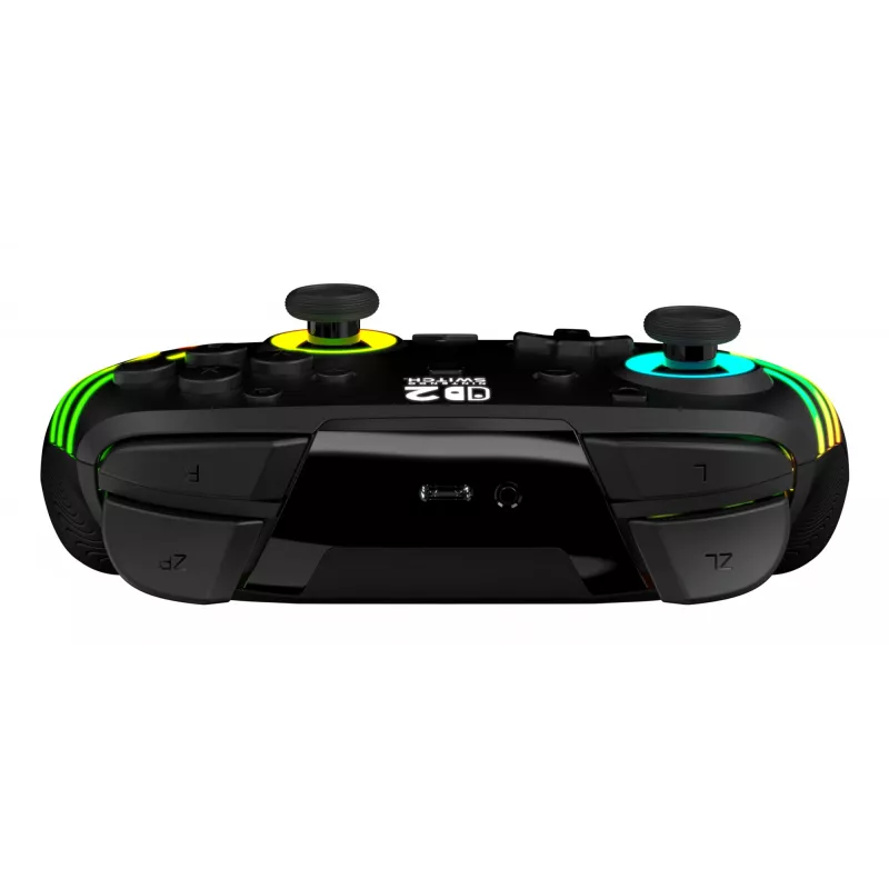 Comando de jogos RGB sem fios Turtle Beach Afterglow Wave preto para Nintendo Switch 2 — Bluetooth/USB-C, bateria integrada 20 h, cabo de 3 m