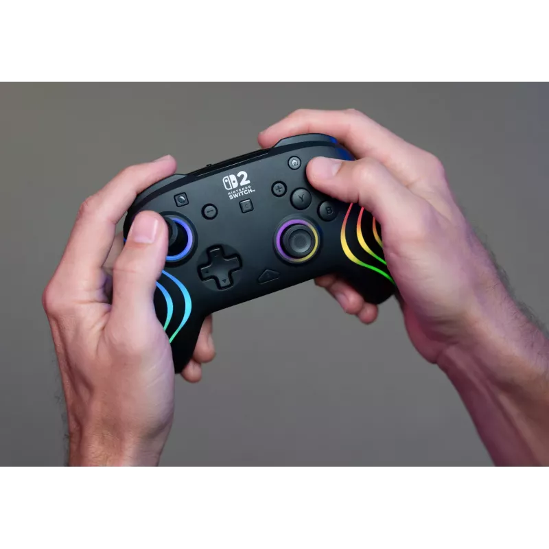 Comando de jogos RGB sem fios Turtle Beach Afterglow Wave preto para Nintendo Switch 2 — Bluetooth/USB-C, bateria integrada 20 h, cabo de 3 m
