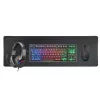 Combo de gaming 4-em-1 Mars Gaming MCP-RGB3, com fios, USB, membrana, LED RGB, preto, rato incluído