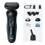 Máquina de barbear de folha Braun Series 5 52-B7650cc — a pilhas, 50 min de autonomia, preto/azul