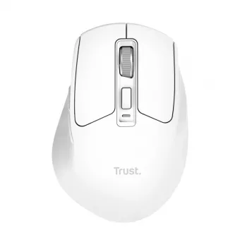 Rato de escritório sem fios para destros TRUST Niven – RF + Bluetooth, 3200 DPI, 7 botões, roda de scroll, branco