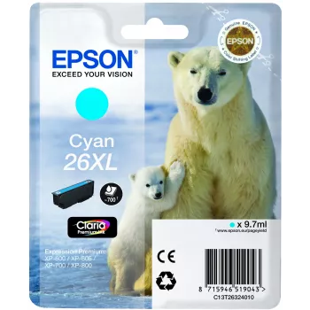 Epson Polar bear embalagem individual ciano 26XL Claria Premium Ink