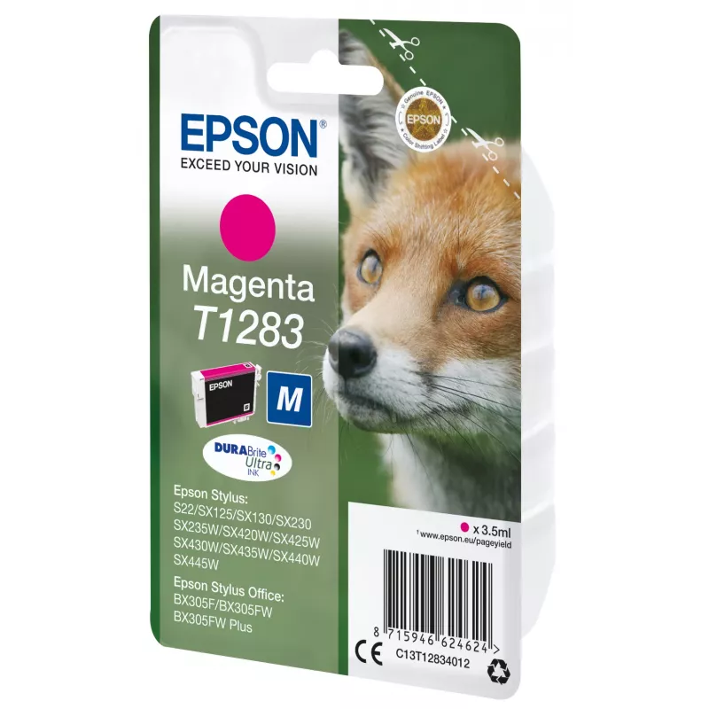 Epson Fox embalagem individual magenta T1283 tinta DURABrite Ultra, magenta, tinta pigmentada, 3,5 ml, 1 unid.