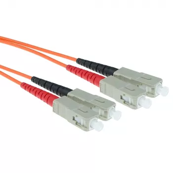 Cabo de patch de fibra ótica ACT 2 metros LSZH Multimodo 62,5/125 OM1 Duplex com fichas SC