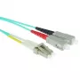 Cabo de patch de fibra ótica ACT 2 metros LSZH Multimodo 50/125 OM3 Duplex com fichas LC e SC