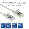 Cabo de patch slimline snagless ACT cinzento 3 metros LSZH U/FTP CAT6A para centro de dados com fichas RJ45