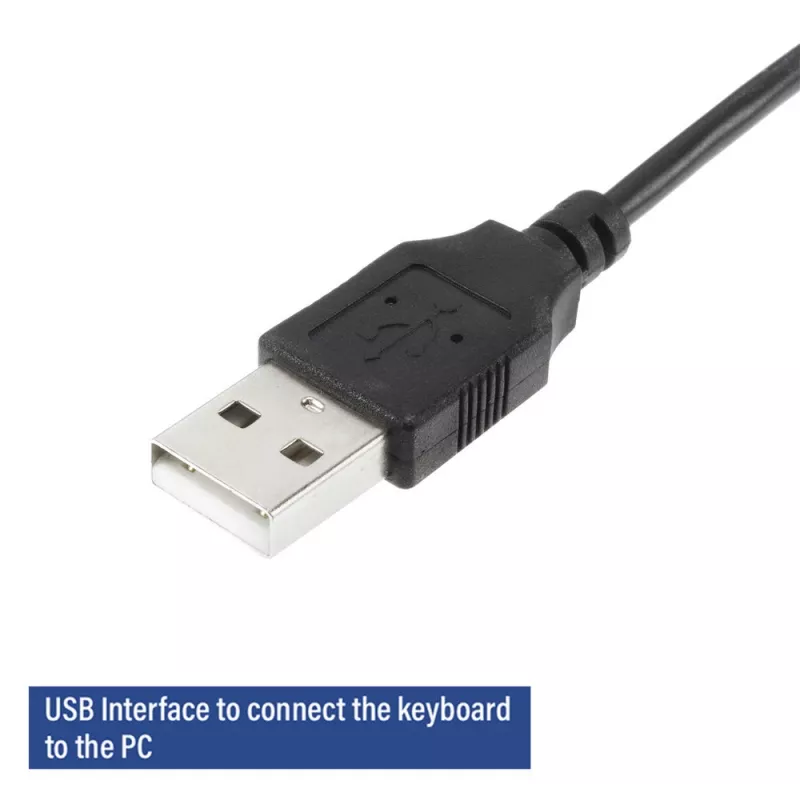 Teclado de escritório ACT USB (layout Qwerty/US), Full-Size (100 %), com fio, USB, membrana, QWERTY, preto
