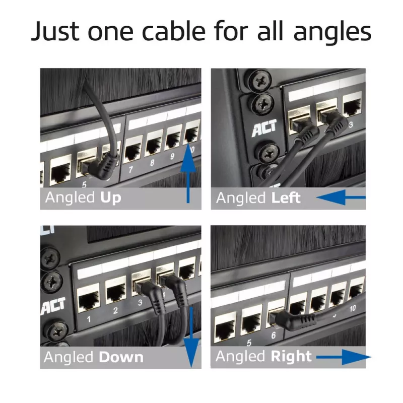 Cabo de rede ACT DD1901 Cat6 U/FTP (STP) 1 m RJ-45 preto