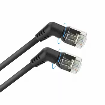 Cabo de rede ACT DD1951 Cat6 U/FTP (STP) preto 1,5 m com fichas RJ-45, contactos dourados
