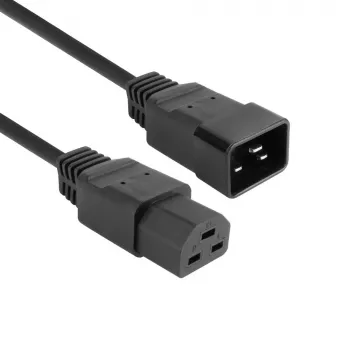 Cabo de alimentação ACT C20–C21 IEC60320 preto 2 m, 250 V 16 A