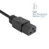 Cabo de alimentação ACT C20–C21 IEC60320 preto 3 m, 16 A, 250 V