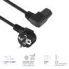 Cabo de alimentação ACT ficha CEE7/7 (angular) - C15 (angular à esquerda) IEC60320 preto 1,5 m