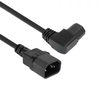 Cabo de alimentação ACT C14 - C15 (angular à esquerda) IEC60320 preto 0,6 m