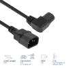 Cabo de alimentação ACT C14 - C15 (angular à esquerda) IEC60320 preto 0,6 m