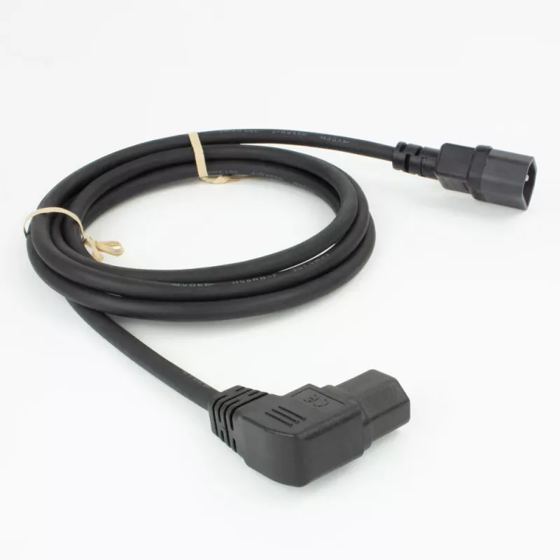 Cabo de alimentação ACT C14 - C15 (angular à esquerda) IEC60320 preto 0,6 m