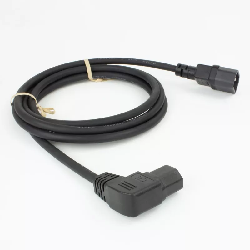 Cabo de alimentação ACT C14 - C15 (angular à esquerda) IEC60320 preto 2 m