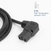 Cabo de alimentação ACT C14–C15 angular à direita IEC60320 preto 1,2 m H05RN-F 10 A 250 V