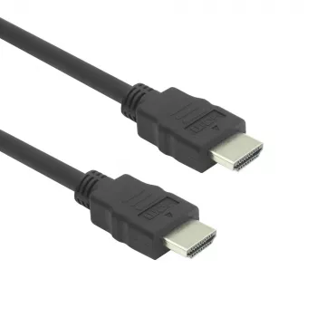 Cabo HDMI ACT AK3871 – 1 m, HDMI Type-A para Type-A, HDMI 2.0, 18 Gbit/s, ARC, contactos dourados, preto