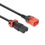 Cabo de alimentação ACT C14 IEC Lock+ Dual Locking - C15 IEC Lock+ preto 2 m, PC3872
