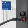 Cabo de alimentação ACT C14 IEC Lock+ Dual Locking - C15 IEC Lock+ preto 2 m, PC3872