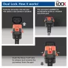 Cabo de alimentação ACT C14 IEC Lock+ Dual Locking - C15 IEC Lock+ preto 3 m, PC3876