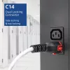 Cabo de alimentação ACT C14 IEC Lock+ Dual Locking – C15 IEC Lock+ branco 1 m, PC3871