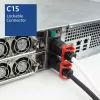 Cabo de alimentação ACT C14 IEC Lock+ Dual Locking - C15 IEC Lock+ branco 3 m, PC3879