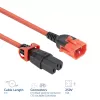 Cabo de alimentação ACT C14 IEC Lock+ Dual Locking - C15 IEC Lock+ vermelho 1 m, PC3869