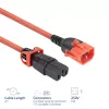Cabo de alimentação ACT C14 IEC Lock+ Dual Locking - C15 IEC Lock+ vermelho 2 m, PC3873