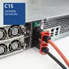 Cabo de alimentação ACT C14 IEC Lock+ Dual Locking - C15 IEC Lock+ vermelho 2 m, PC3873