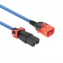Cabo de alimentação ACT C14 IEC Lock+ Dual Locking - C15 IEC Lock+ azul 2 m, PC3874
