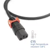 Cabo de alimentação ACT ficha CEE 7/7 (angular) - C15 IEC Lock+ preto 1 m, EL603S