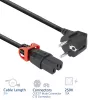 Cabo de alimentação ACT ficha CEE 7/7 (angular) – C15 IEC Lock+ preto 2 m, EL604S