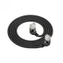 Cabo de rede ACT preto 5 metros U/UTP CAT6A LSZH Slimline com fichas RJ45 90° angular para baixo a 90° angular para baixo