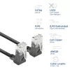 Cabo de rede ACT preto 1 metro U/UTP CAT6A LSZH Slimline com fichas RJ45 90° angular para cima a 90° angular para cima