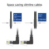 Cabo de rede ACT preto 1 metro U/UTP CAT6A LSZH Slimline com fichas RJ45 90° angular para cima a 90° angular para cima