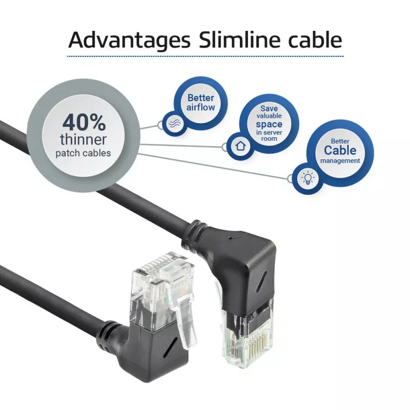 Cabo de rede ACT DD7905 Cat6a U/UTP 5 m preto RJ-45