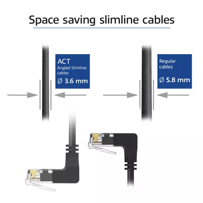 Cabo de rede ACT DD7930 Cat6a U/UTP 0,15 m RJ-45 preto