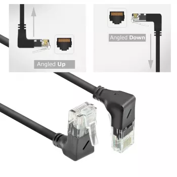 Cabo de rede ACT Cat6a U/UTP (UTP) com fichas RJ-45 1,5 m preto
