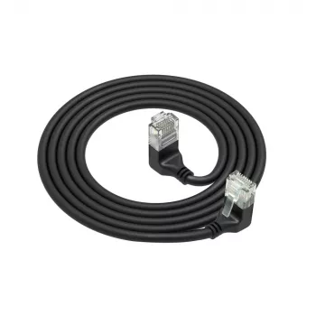 Cabo de rede ACT DD7952 Cat6a U/UTP preto 0,25 m com fichas RJ-45, contactos banhados a ouro