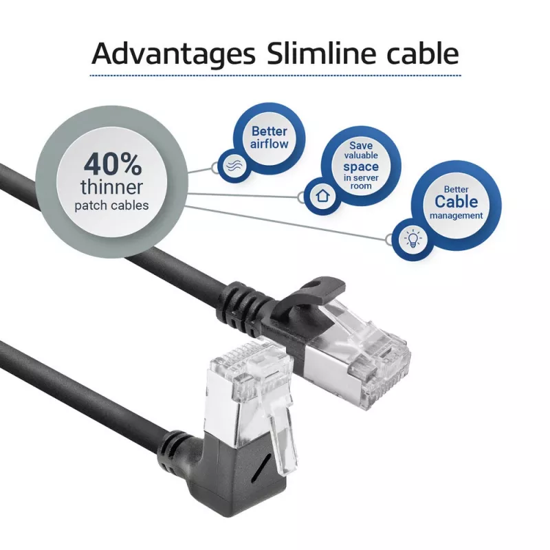 Cabo de rede ACT DA4900 Cat6a U/FTP (STP) com RJ-45 para RJ-45, 0,5 m, preto