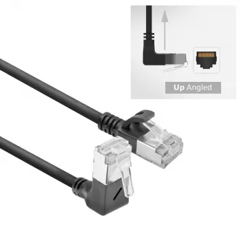 Cabo de rede ACT DA4903 Cat6a U/FTP (STP) preto 3 m com RJ-45 contactos banhados a ouro