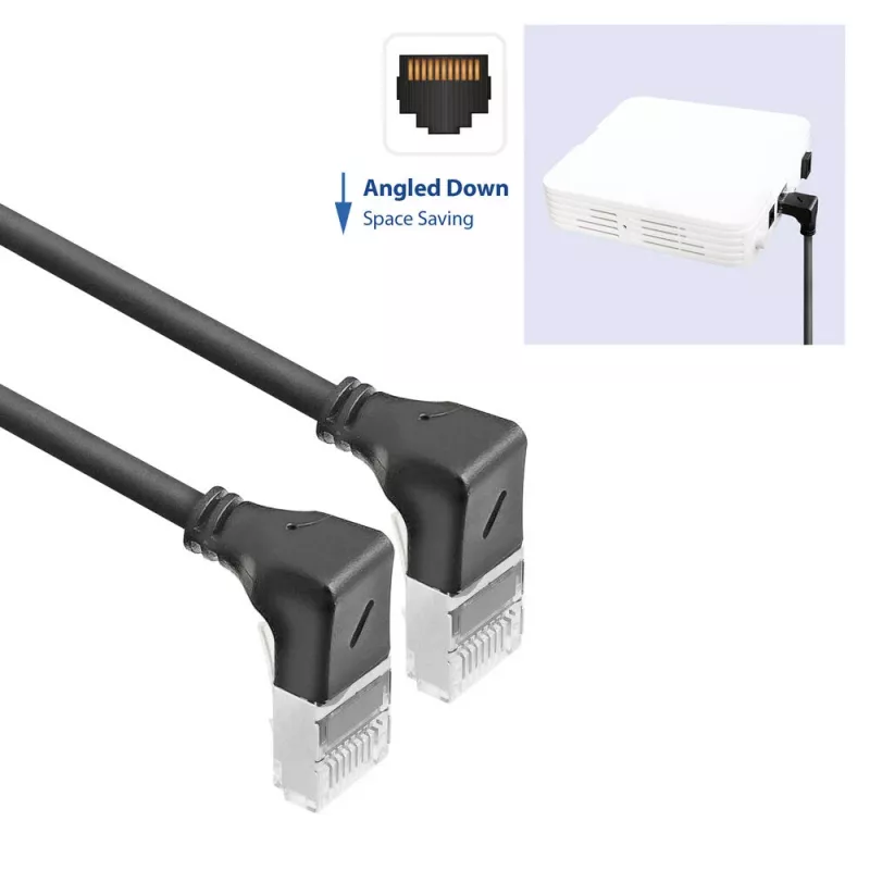 Cabo de rede ACT DA5901 Cat6a U/FTP (STP) preto 1 m RJ-45 macho para RJ-45 macho