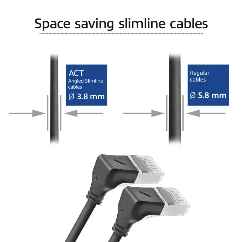 Cabo de rede ACT DA5901 Cat6a U/FTP (STP) preto 1 m RJ-45 macho para RJ-45 macho